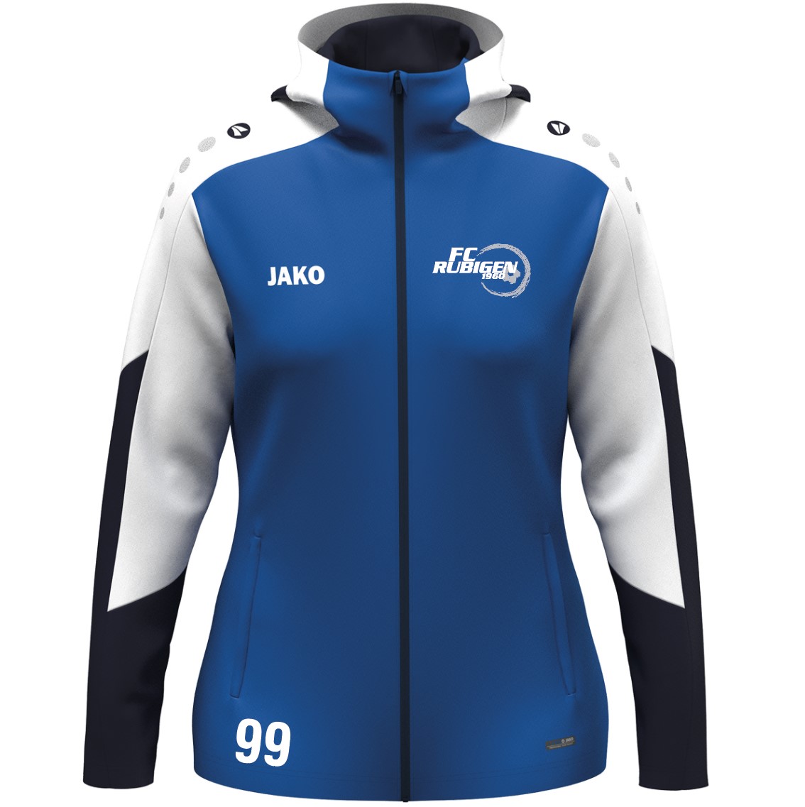JAKO Kapuzenjacke Dynamic Damen - royal/weiss/marine