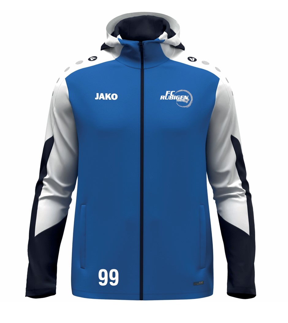 JAKO Kapuzenjacke Dynamic Kinder - royal/weiss/marine